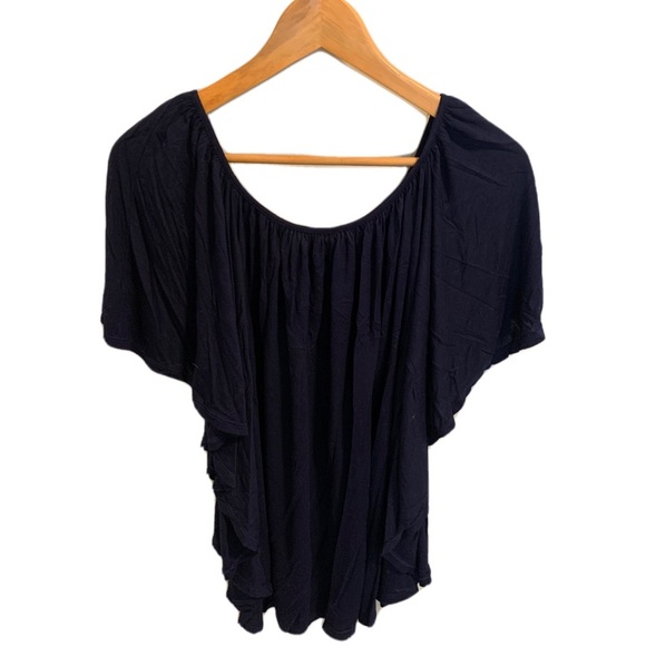 Storm & Marie Navy Blue Off-the-Shoulder Ruffle Top XL - Picture 1 of 9